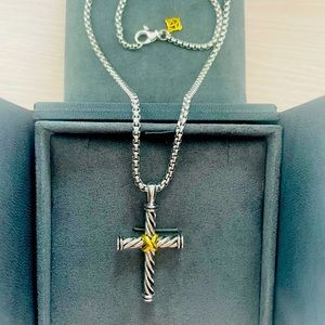 David Yurman Cross pendant and 18” chain